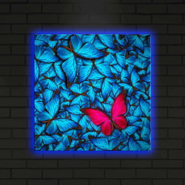 Wallity Lienzo Decorativo Iluminado con Led Multicolor 40x40 cm